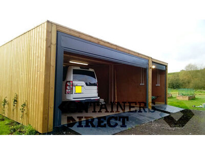 Shipping Container Conversions Cladded garage unit 24ft x 20ft