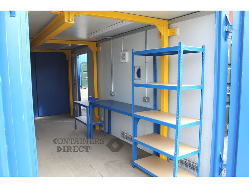 Shipping Container Conversions 20ft workshop with lifting beam click to zoom image