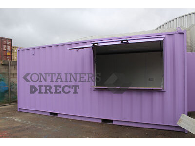 Shipping Container Conversions 20ft shutter hatch MenuBox®