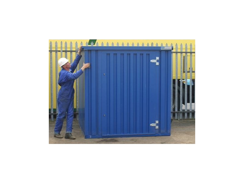 Flat Pack Shipping Containers 4m self assembly blue click to zoom image