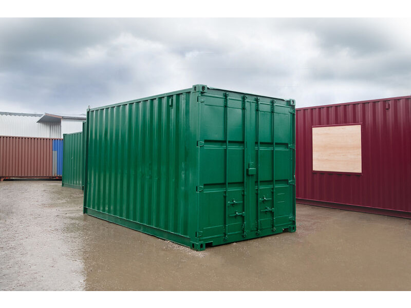 Second Hand 15ft Shipping Containers 15ft Used Container - S2 Doors click to zoom image