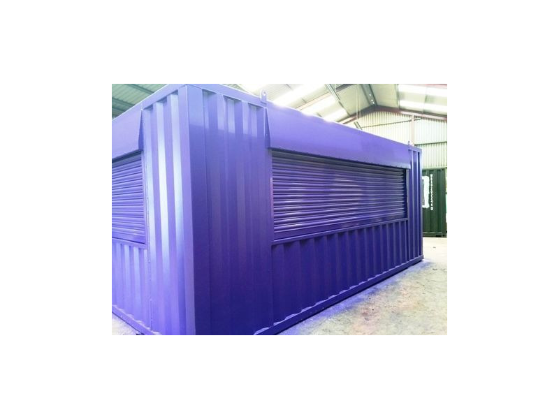 Shipping Container Conversions 20ft x 14ft with roller shutters click to zoom image