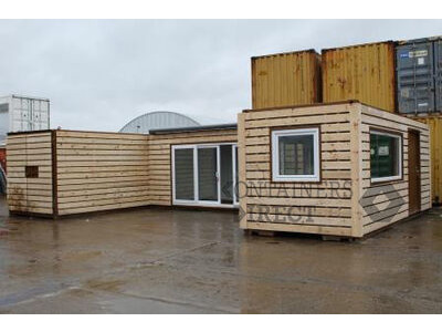 Shipping Container Conversions 3 x 20ft joined up store, workshop and kitchen