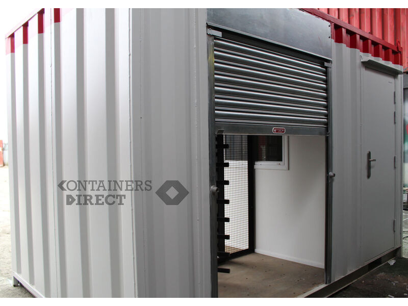 Shipping Container Conversions 12ft office with turnstile click to zoom image