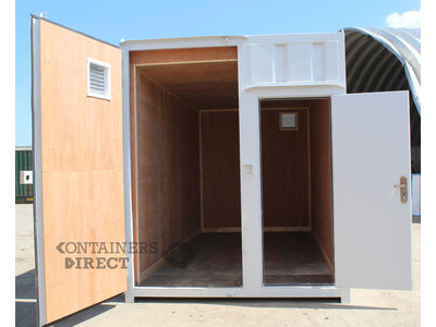 Shipping Container Conversions 15ft high cube with recessed personnel door
