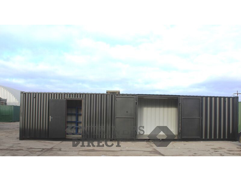 Shipping Container Conversions 40ft with side doors, electrics, shelving click to zoom image