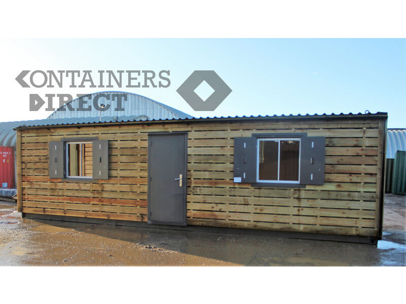 Shipping Container Conversions 30ft ModiBox[REG] with cladding and sloping roof click to zoom image