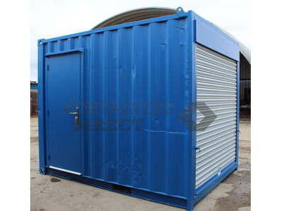 Shipping Container Conversions 10ft storage box - roller shutter and personnel door