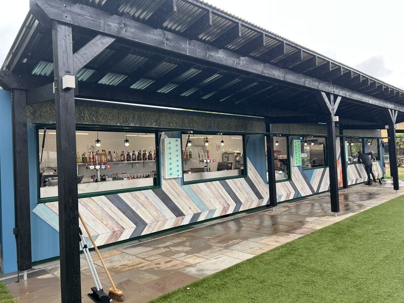 Shipping Container Conversions 60ft long holiday resort bar and servery click to zoom image