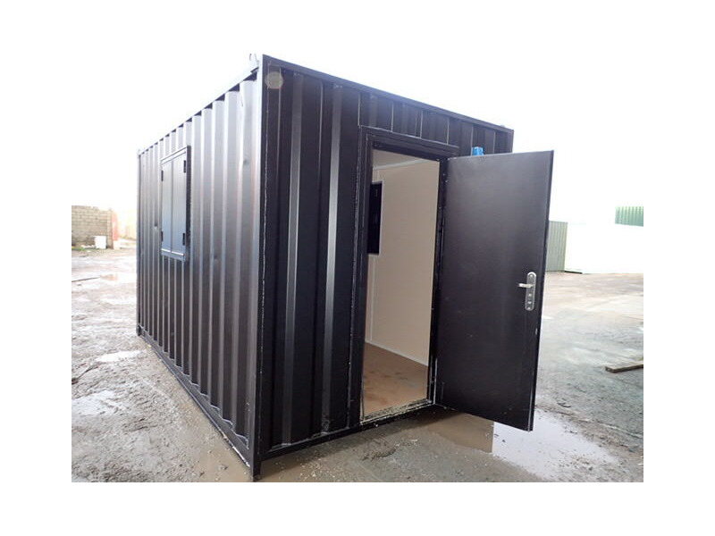 Shipping Container Conversions 14ft with personnel door and windows - melamine lined click to zoom image