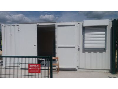 Shipping Container Conversions 20ft with office partition and roller shutter