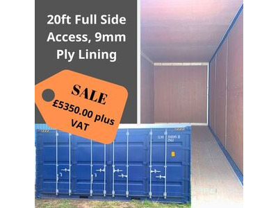 SHIPPING CONTAINERS 20ft Full Side Access, Ply Lined HL28