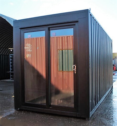 SHIPPING CONTAINERS 20ft Used HC - Patio Doors, Ply Lined, Black ...