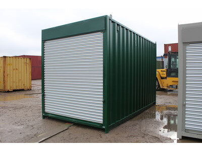 SHIPPING CONTAINERS 15ft Once Used S4 Doors - Repainted Green - OFF63937