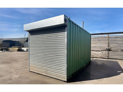 SHIPPING CONTAINERS Used 15ft Container with Personnel Door and Electric Roller Shutter Door - OFF46158