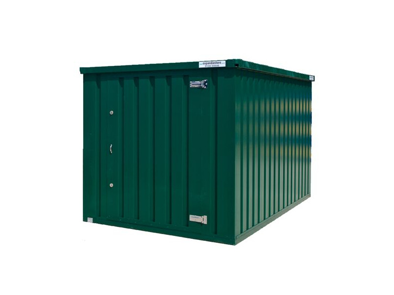 Flat Pack Shipping Containers 2m self assembly green click to zoom image