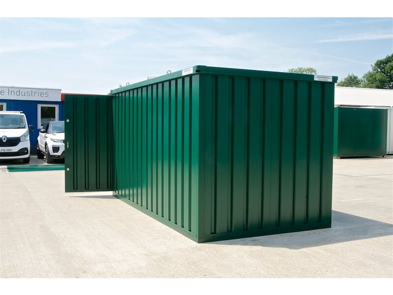 Flat Pack Shipping Containers 4m self assembly green click to zoom image