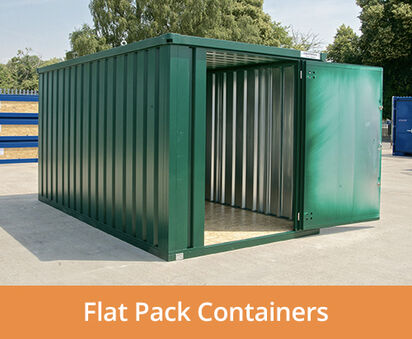 Flat pack storage container - man portable kit