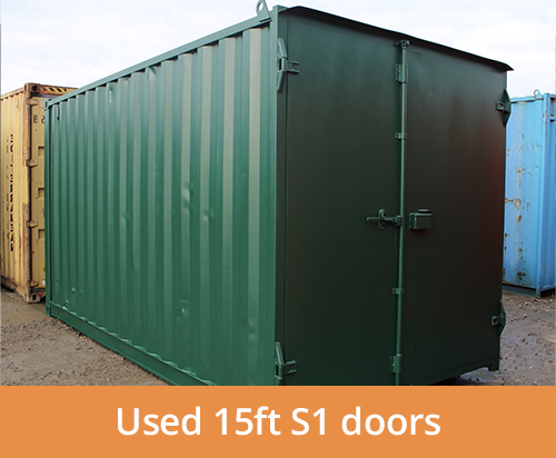 used 15ft green S1 doors