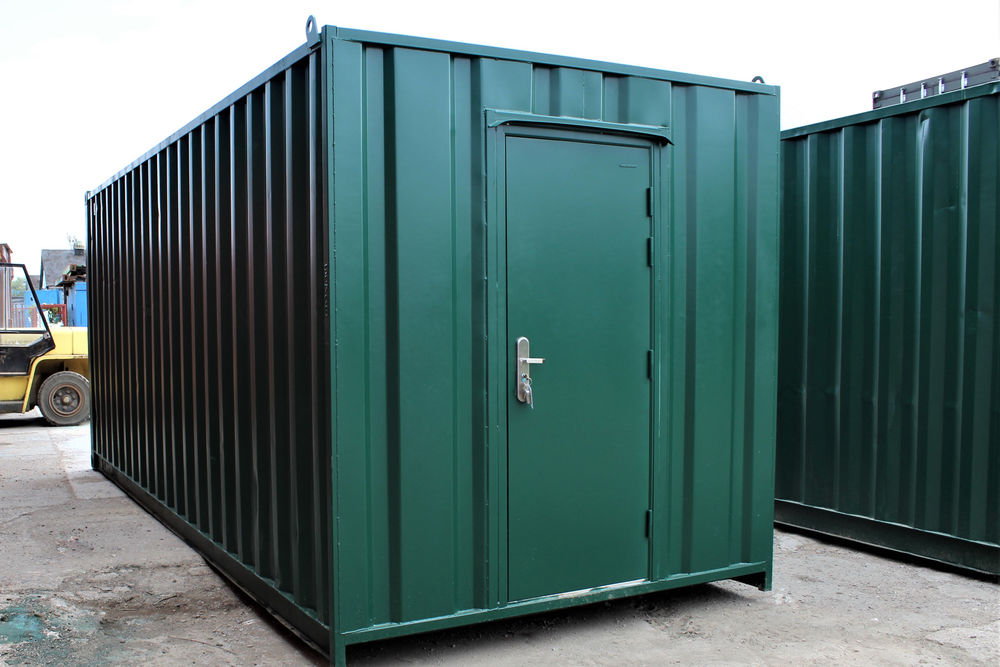 Secure personnel doors in a container