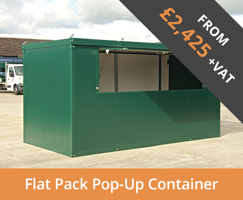 Flat pack pop-up container