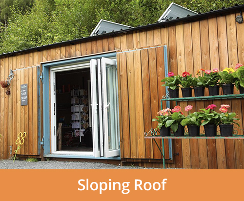sloping roof for shipping containers